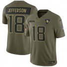 Men's Minnesota Vikings #18 Justin Jefferson Olive 2025 Salute to Service Limited Jersey