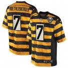 Men's Pittsburgh Steelers #7 Ben Roethlisberger Yellow Black Alternate 80TH Anniversary Jersey