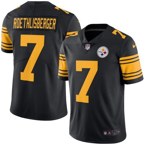 PIT #7 Ben Roethlisberger Color Rush Stitched Jersey Black