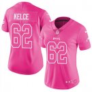 Womens Philadelphia Eagles #62 Jason Kelce Pink Color Rush Football Jersey