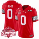 Ohio State Buckeyes #0 OH-IO Red 2025 CFP Final With National Champions Patch Jersey