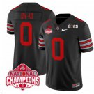 Ohio State Buckeyes #0 OH-IO Black 2025 CFP Final With National Champions Patch Jersey