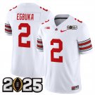 Ohio State Buckeyes #2 Emeka Egbuka White 2025 CFP Final Patch F.U.S.E. Vapor Jersey