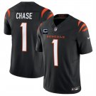 Cincinnati Bengals #1 Ja'Marr Chase Black 2025 F.U.S.E. With 1-Star C Patch Jersey