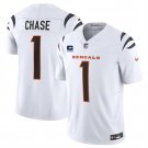 Cincinnati Bengals #1 Ja'Marr Chase White 2025 F.U.S.E. With 1-Star C Patch Jersey