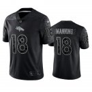 Denver Broncos #18 Peyton Manning Black Reflective Limited Jersey