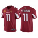 Men's Arizona Cardinals #11 Larry Fitzgerald Red With C Patch Jersey