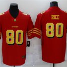 San Francisco 49ers #80 Jerry Rice Red Gold Vapor Color Rush Limited Jersey