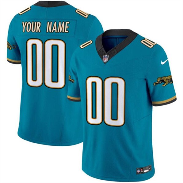 All Sizes JAX Custom Teal 2024 F.U.S.E. Prowler Throwback Limited Stitched Jersey