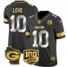 Green Bay Packers Jordan Love Golden Edition Black Jersey
