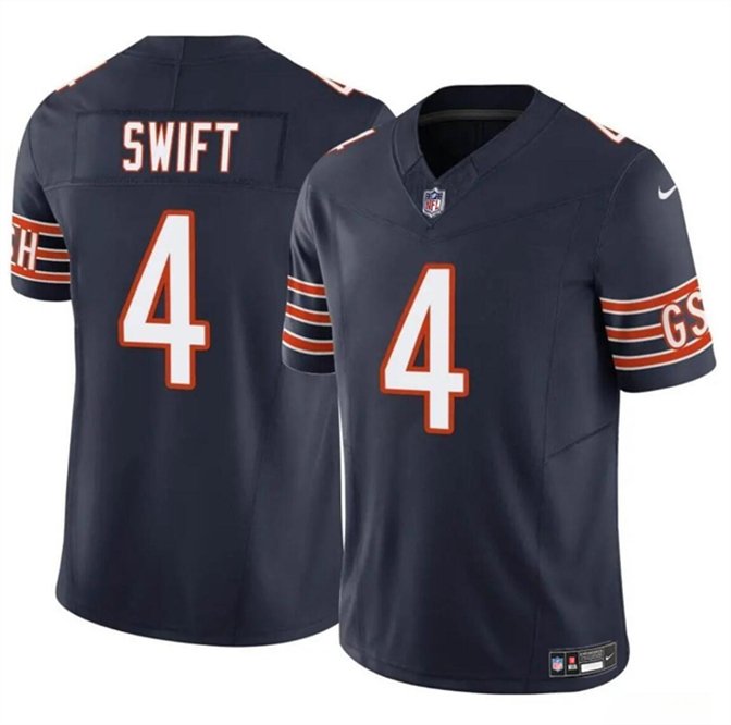 Chicago Bears #4 D'Andre Swift Navy F.U.S.E. Vapor Football Stitched Jersey