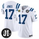 Indianapolis Colts #17 Daniel Jones White 2025 F.U.S.E. Jim Irsay Patch Jersey