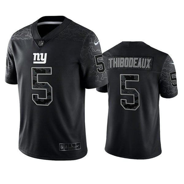 Giants #5 Kayvon Thibodeaux Black Reflective Limited Jersey
