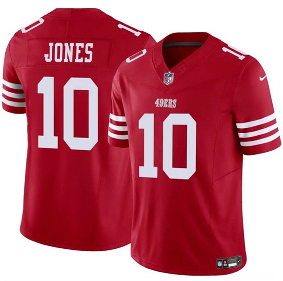 San Francisco 49ers #10 Mac Jones Red 2025 F.U.S.E. Vapor Untouchable Limited Jersey