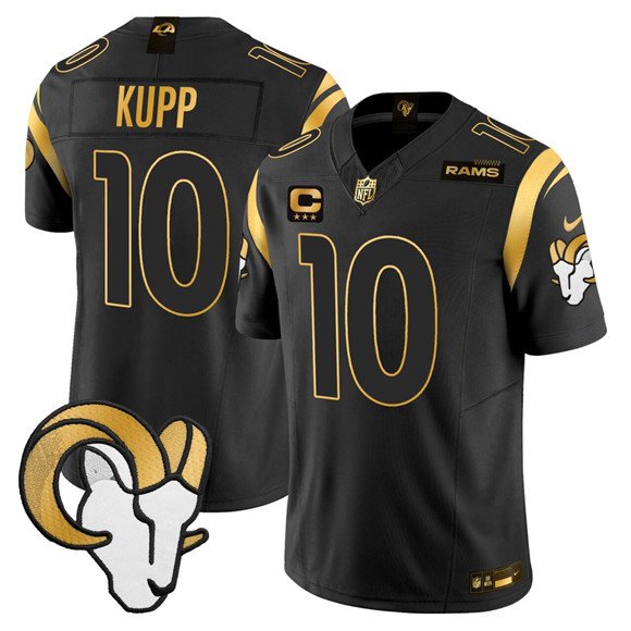 Los Angeles Rams #10 Cooper Kupp Black Gold 2025 F.U.S.E. With 3-Star C Patch Jersey