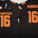 Tennessee Volunteers #16 Peyton Manning Black Dark Mode College Football Jersey