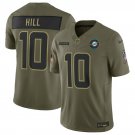 Miami Dolphins #10 Tyreek Hill Olive 2025 F.U.S.E. Salute to Service Jersey