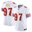 San Francisco 49ers #97 Nick Bosa White Gold 2025 F.U.S.E. “Rivalries” Vapor Limited Jersey
