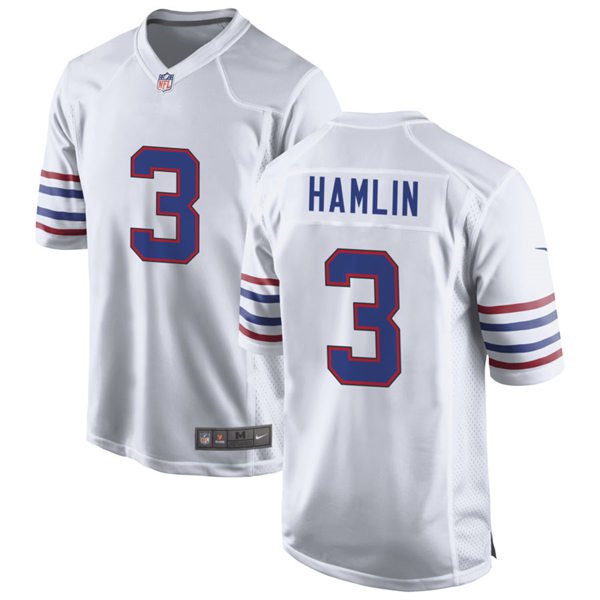 Buffalo Bills #3 Damar Hamlin Nike White Alternate Retro Vapor Limited Player Jersey