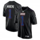 New York Giants #1 Malik Nabers Nike Carbon Black Fashion Jersey