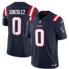 New England Patriots #0 Christian Gonzalez FUSE Navy Football Jersey