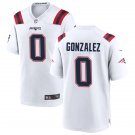 New England Patriots #0 Christian Gonzalez White Stitched Game Jersey