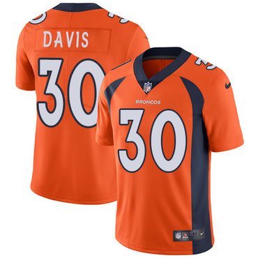 Denver Broncos #30 Terrell Davis Orange Football Stitched Jersey