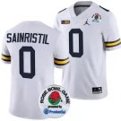 Michigan Wolverines #0 Mike Sainristil ROSE BOWL UNIFORM Football White Jersey