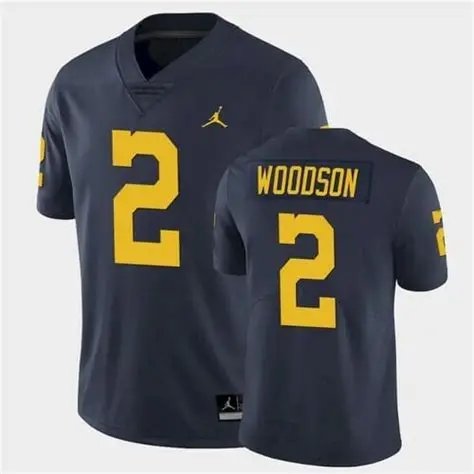 Wolverines #2 Charles Woodson Navy Jordan Brand Stitched Football Jersey