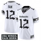 Seattle Seahawks #12 Fan White 2025 F.U.S.E. 'Gothic Rain City Shadows Edition' Vapor Jersey