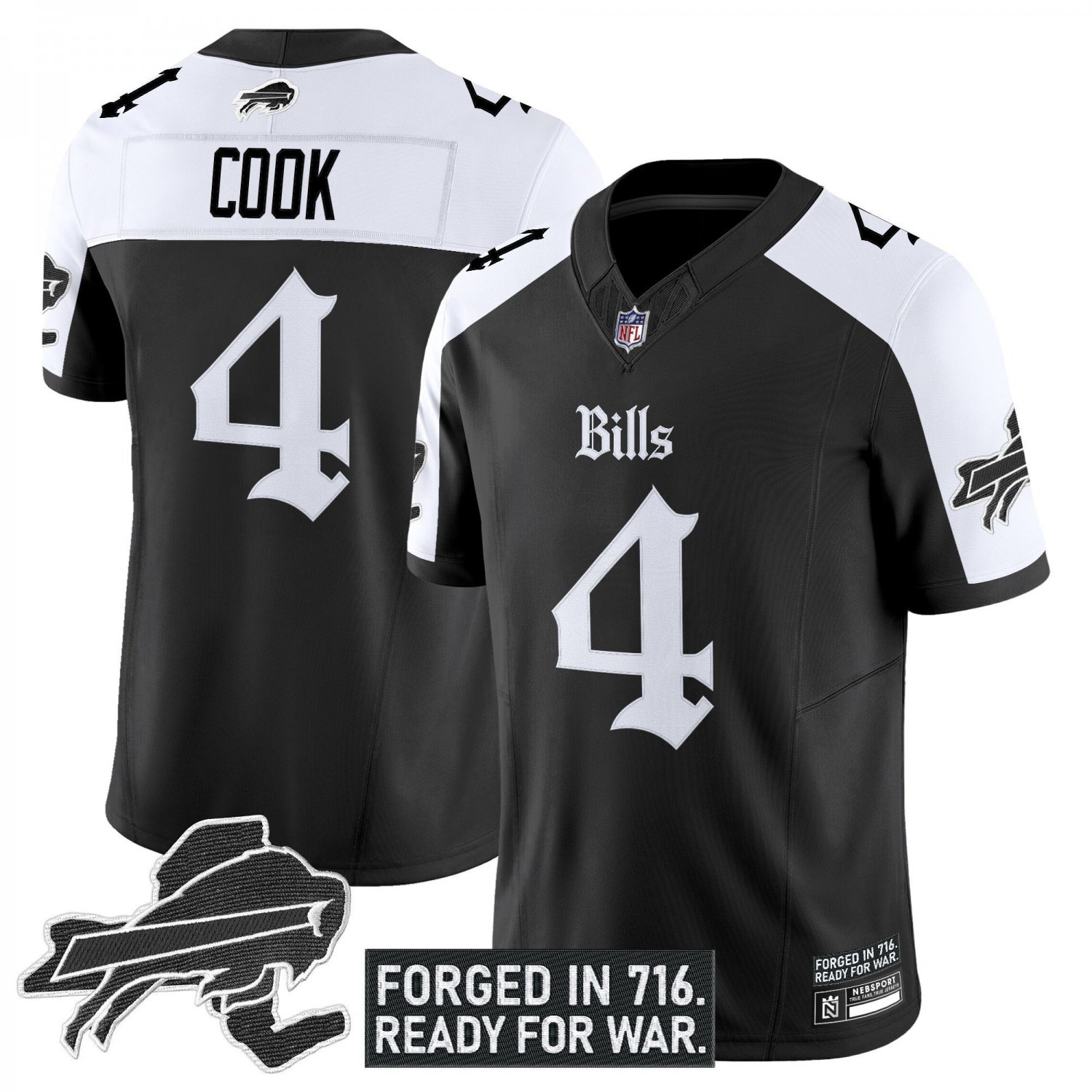 James Cook Buffalo Bills &acirc;��Gothic Cold Front Edition&acirc;�� Vapor Limited Black White Jersey
