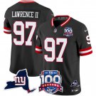 Men’s Dexter Lawrence II New York Giants 100th Season & State Patch Vapor Limited Black Jersey