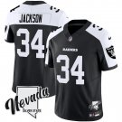 Bo Jackson Men’s Las Vegas Raiders Nevada Silver State Patch Vapor Black White Jersey