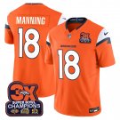 Men’s Peyton Manning Denver Broncos Champions Patch Vapor Orange Jersey