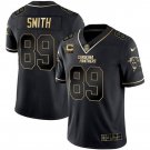 Men's Carolina Panthers #89 Steve Smith Black Gold With 4-Star C Patch Vapor Jersey