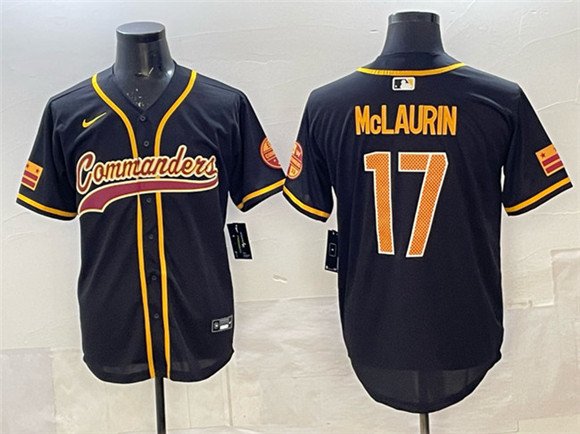 Mens Washington Commanders Terry McLaurin Black Limited Stitched Baseball Jersey
