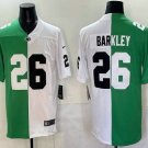 Penn State Nittany Lions #26 Saquon Barkley Green White Split Vapor Jersey