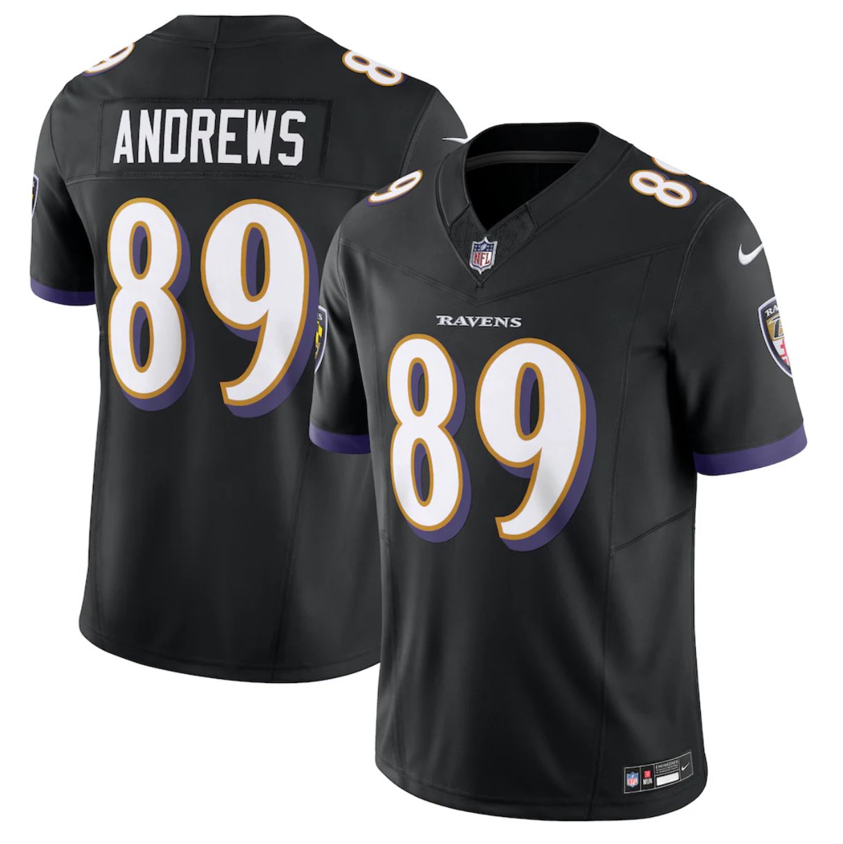 Baltimore Ravens #89 Mark Andrews Black F.U.S.E Vapor Football Jersey