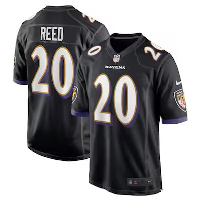 Men's Baltimore Ravens Ed Reed Nike Black Retired Player Alternate Game Jersey