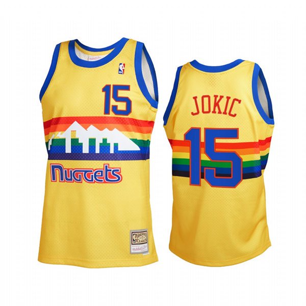 Mens Denver Nuggets #27 Jamal Murray Gold Reload 2.0 Hardwood Classics Jersey