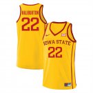 Mens Iowa State Cyclones #22 Tyrese Haliburton Gold Iowa State College Basketball Jersey