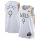 Men's Chicago Bulls #9 Nikola Vučević White 2025 City Edition Stitched Basketball Jersey