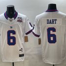 Men's New York Giants #6 Jaxson Dart White 2025 Draft F.U.S.E. 100th Season Jersey
