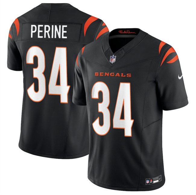 Cincinnati Bengals #34 Samaje Perine Black 2025 F.U.S.E. Vapor Jersey