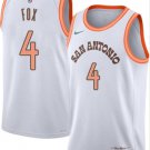 San Antonio Spurs #4 De'Aaron Fox White 2023-24 City Edition Stitched Jersey