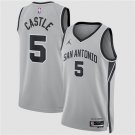 San Antonio Spurs #5 Stephon Castle Silver 2025 Statement Edition Stitched Jersey