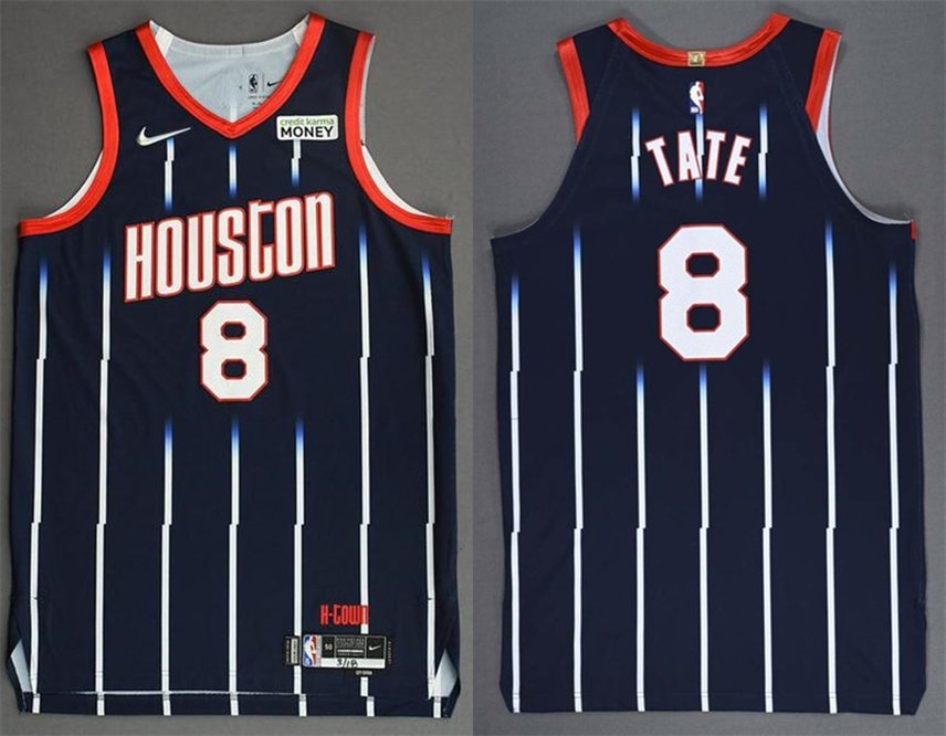 Men's Mitchell & Ness Rockets #8 Jae'Sean Tate Retro Jersey Purple
