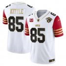 Men's San Francisco 49ers George Kittle White Gold Vapor 75Th Limited Football Jersey