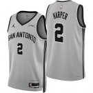 San Antonio Spurs #2 Dylan Harper Silver 2025 Statement Edition Jersey