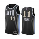 Men's Youth Hawks 11 Trae Young City Edition Basketbsall Jersey Black 2024